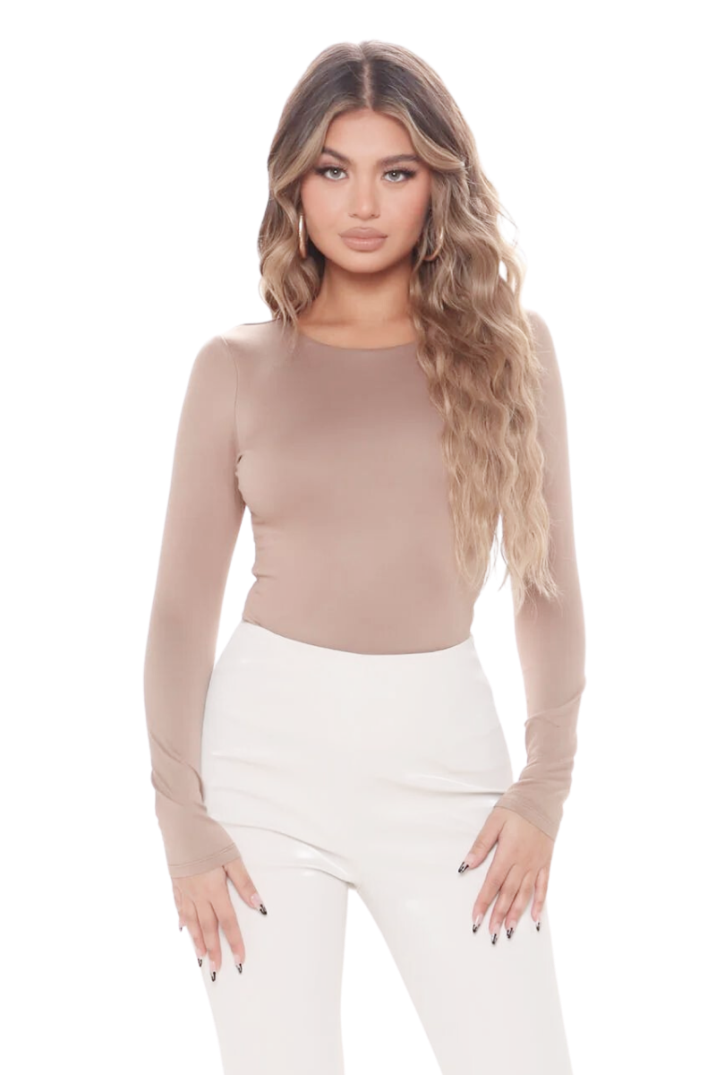 Longsleeve, Silk, Beige